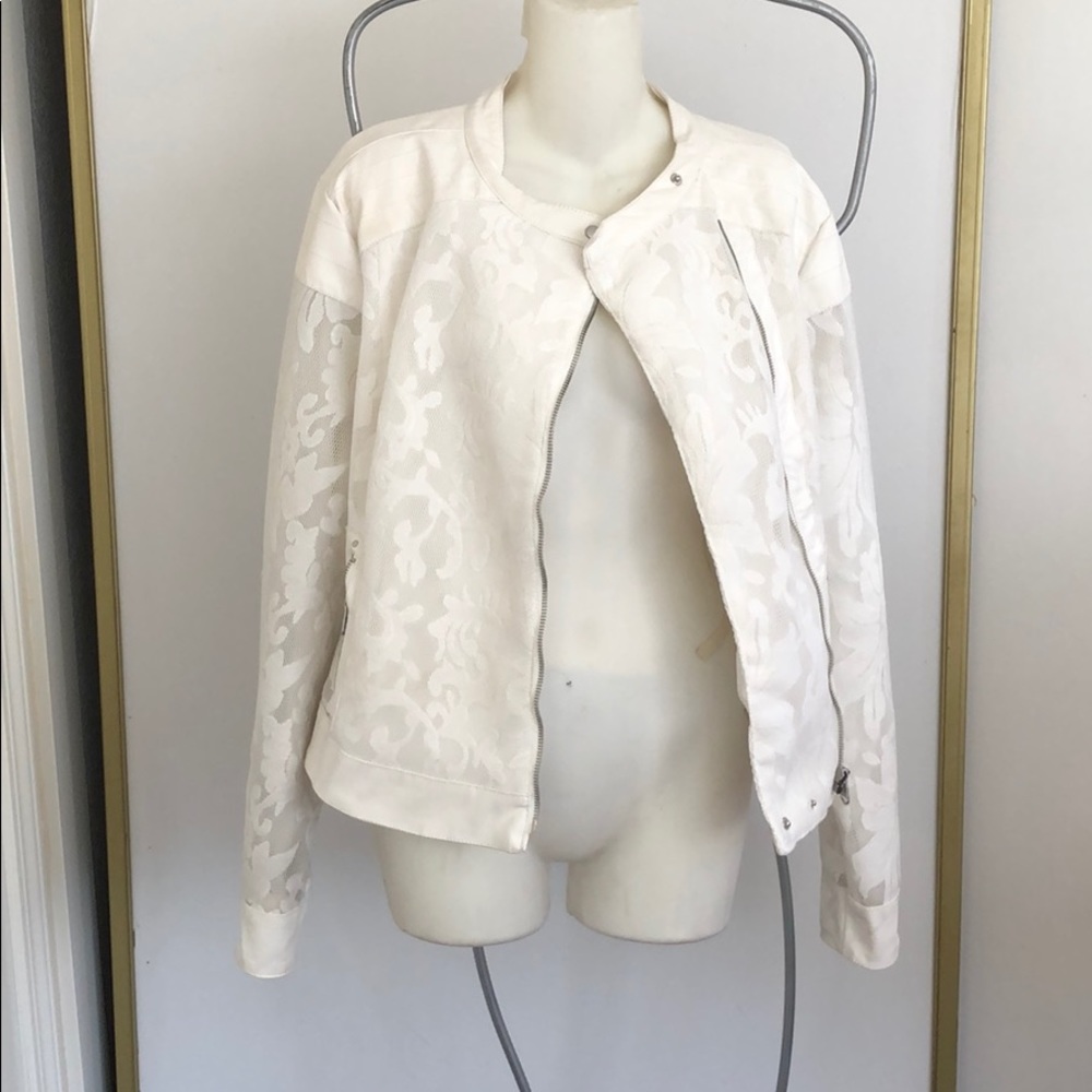 Torrid Pleather white with lace jacket